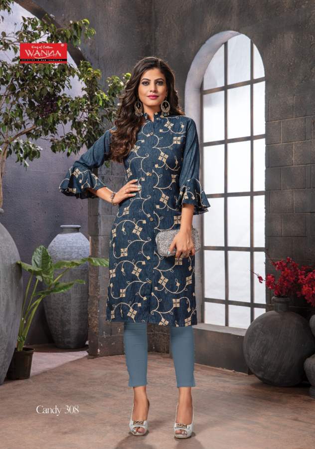 Wanna Candy 3 Fancy Festive Wear Rayon With Embroidery Kurti Collection